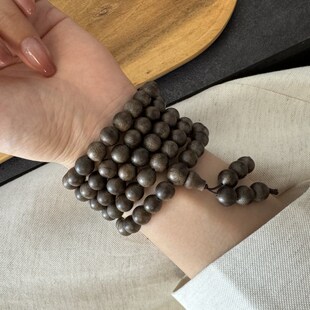 新品 饰品佛珠手串简约百搭礼物S 白齐楠沉l香多圈手链文玩时尚