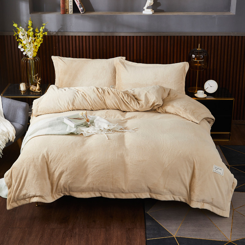 极速A类加厚牛奶绒被q套单件定制冬季保暖珊瑚绒特大号加绒纯色被