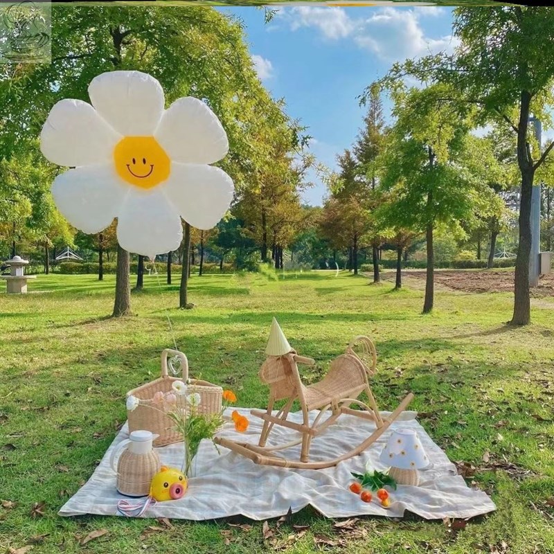 极速大号太阳花朵黄笑脸小雏菊铝膜气球儿童生P日布置派对装饰拍