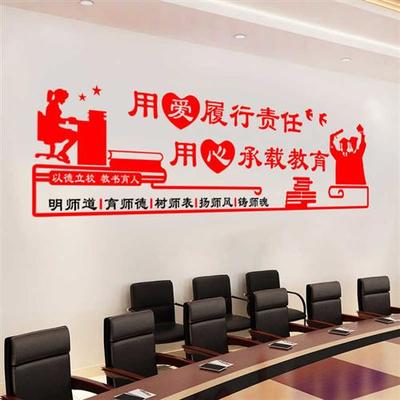 极速中小学校园文化墙q装饰贴纸教师办公室师德师风励志标语壁贴