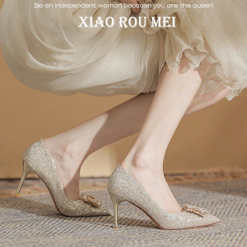 新品不累脚高跟鞋婚鞋女2026新款D主婚纱新娘鞋平时可穿伴娘鞋法