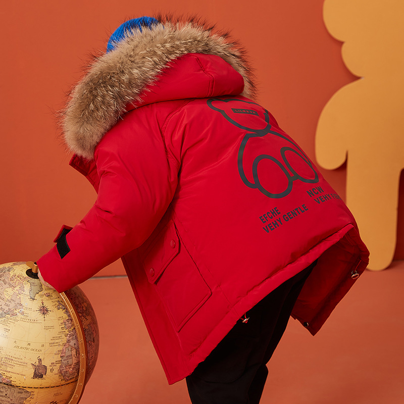 极速儿童b羽绒服2022新款男童中长款中小童宝宝冬季加厚外套