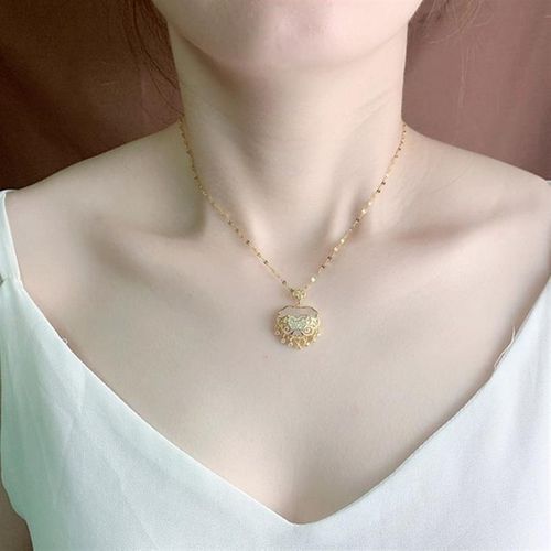 极速202d2新款猫眼石如意锁耳环镶钻耳钩耳环女韩国简约百搭复古