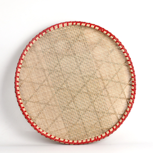 极速纯手工竹编竹筛 竹筐竹扁竹篮 圆形簸箕 有S孔家用晾晒筛子