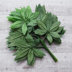 极速仿真发财树叶子塑料手感过胶树叶工程造景装R饰绿植叶假发财