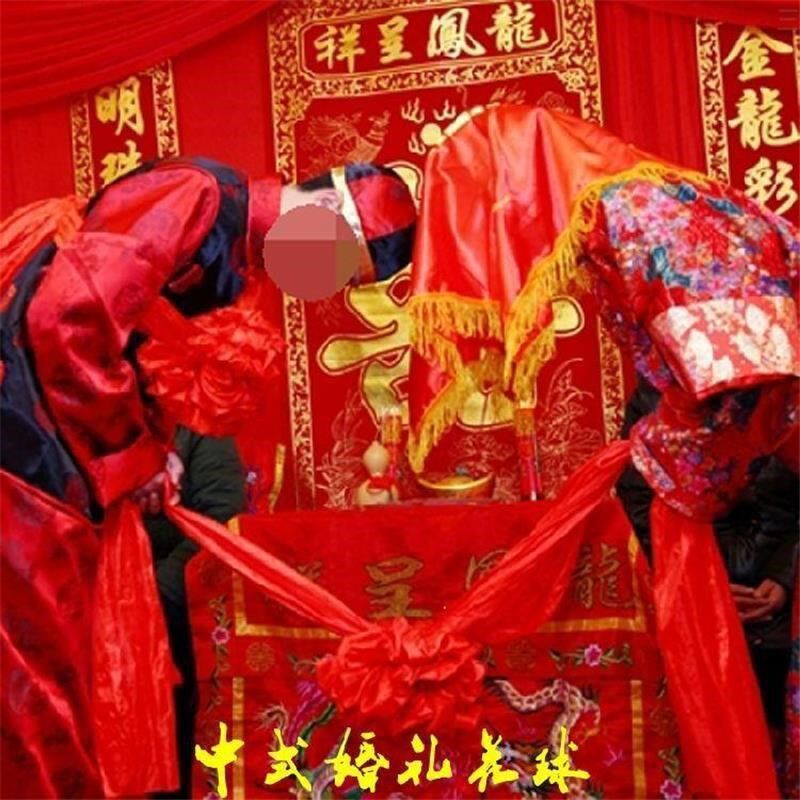 极速中式婚c礼新郎胸花大红花绸缎红色绣球颁奖表彰花球结婚手牵