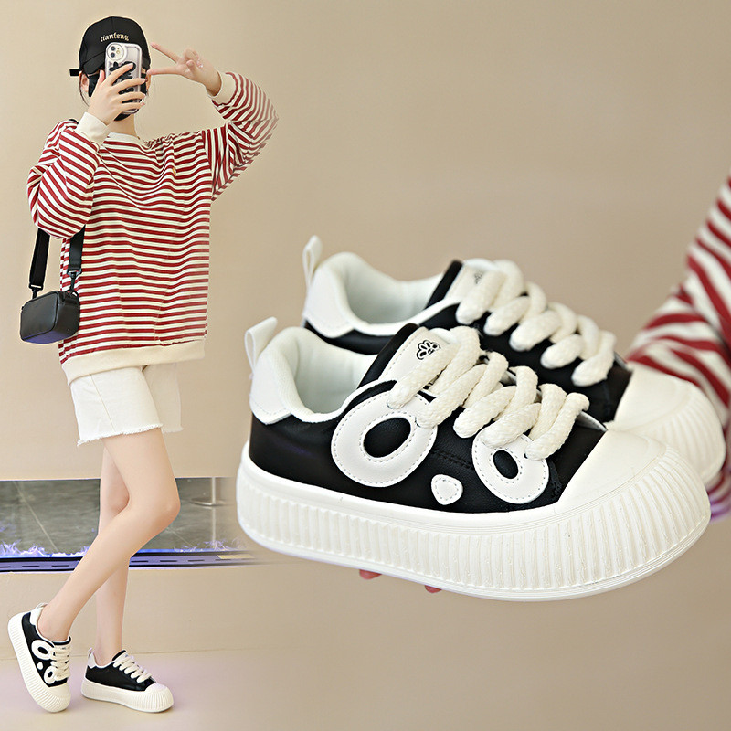 极速招财女鞋2023o秋季新款韩版ins透气小白鞋女低帮休闲板鞋厚底