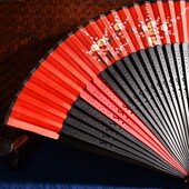 极速中国风红色手绘图案舞蹈折扇开合顺滑易开胶十把以Y上送胶水