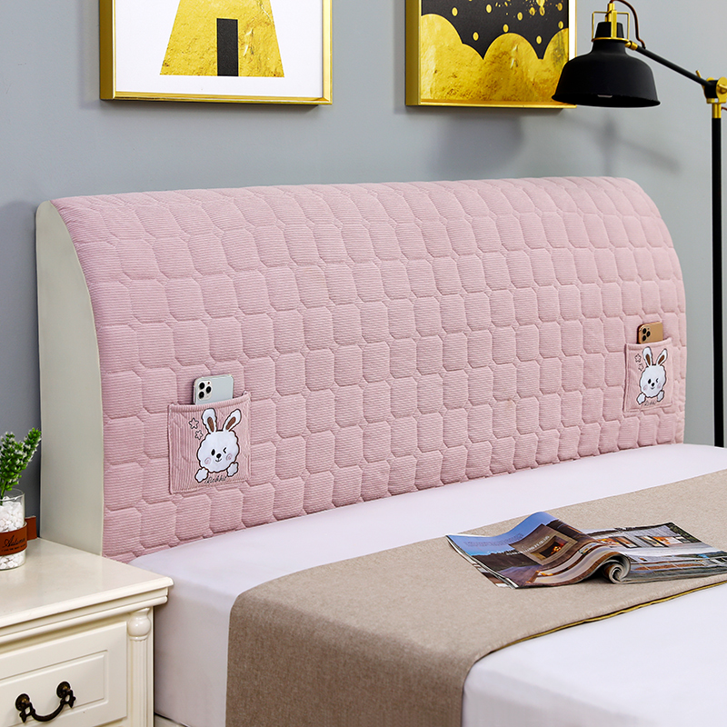 极速纯色加厚全包床头罩软包床头套罩床头靠背套罩U通用简约防尘