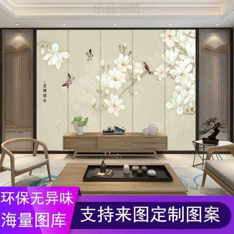 极速新中式意境山水硬包电u视背景墙客厅沙发装饰软包床头酒店背,家装主材,背景墙软包,淘宝优惠券,粉丝福利购,淘宝优惠卷