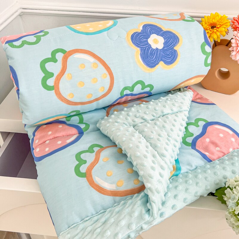 极速A类全棉空调被加厚4斤夏凉被豆豆被纯棉薄款春秋被.可机洗四