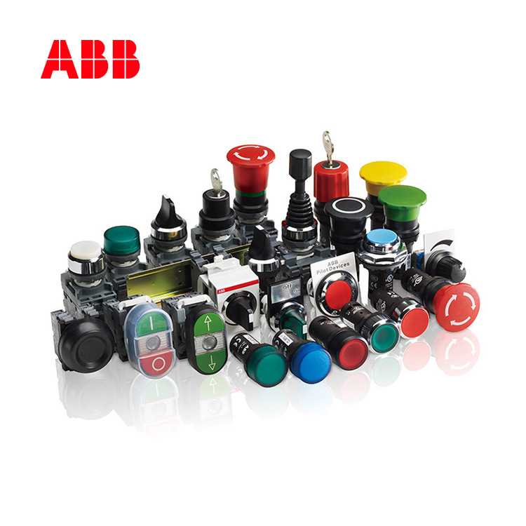 ABB厂家直销正面IP66急停按钮扭动释放型Φ40mm黄色操作头