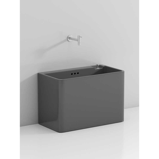 S588阳台卫生间灰色洗拖把池家用大号陶瓷拖布池户外小号槽池