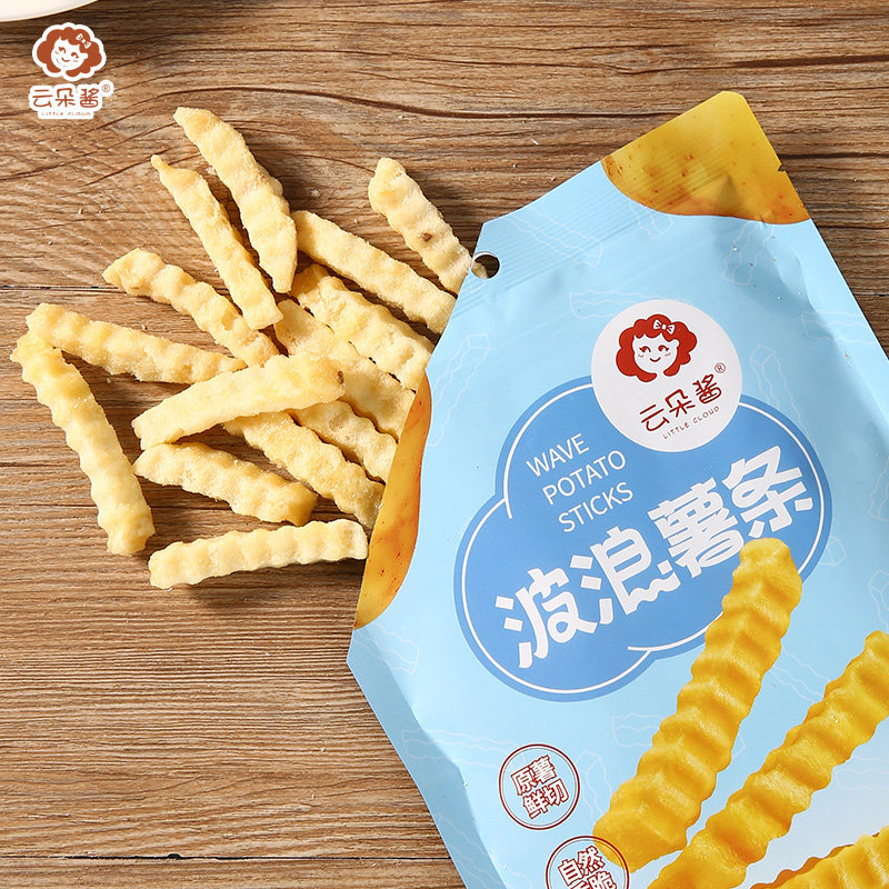 云朵酱波浪薯条真薯鲜切香脆土豆条波浪造型宿舍追剧休闲健康零食