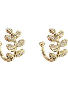极速Fashion Gold Leaf Clip EarriBng For Women Without Pierci