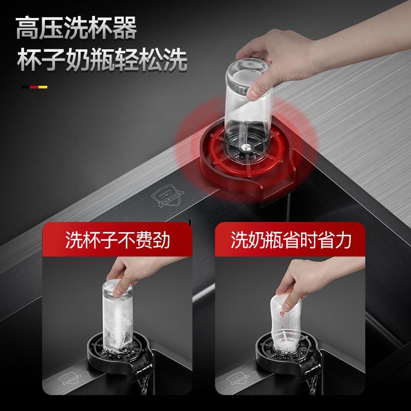 极速德厨纳米洗菜盆大单水槽水槽 单水槽黑色30R4不锈钢洗杯器厨