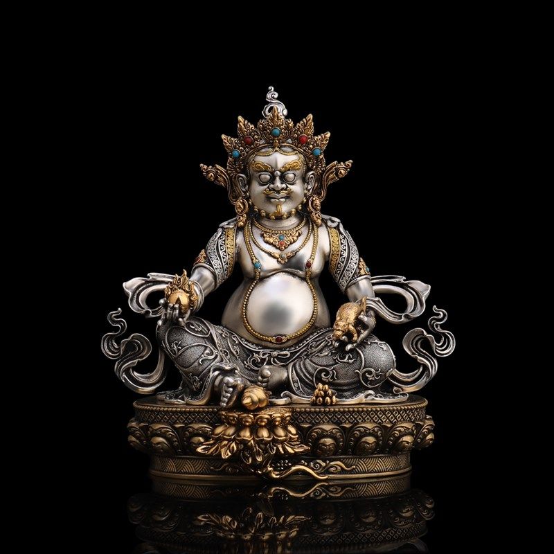 极速藏传纯c铜鎏银释迦药师阿弥文殊财神绿度母莲花生佛像尼泊尔