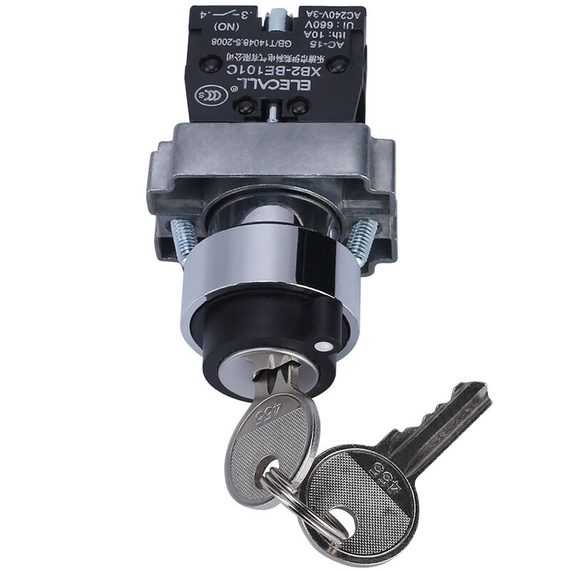 极速伊莱科选择开关q带钥匙2档位XB2-BG21C