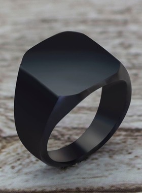 极速2021 Fashion Simpqle Style Black Square Ring Classic Rin