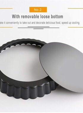 极速Non-Stick Tart Quiche Flan Pan Molds Pie Pizza Cake. Rou