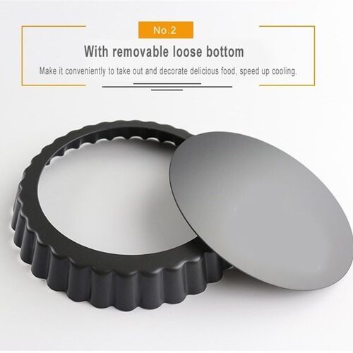 极速Non-Stick Tart Quiche Flan Pan Molds Pie Pizza Cake. Rou