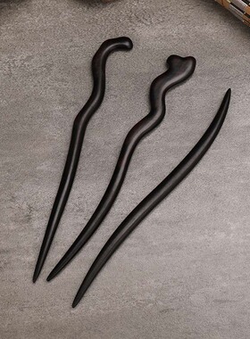 极速Black Sandalwonod Hand Carving Ancient Chinese Hairpin W