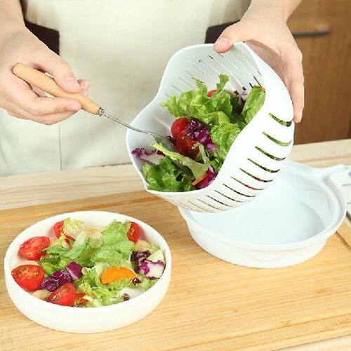极速Salad Cutter Bowl Chopper Vegetable Cutting Fruit S.lice
