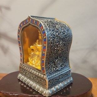 极速全铜广济龙h五爷财神爷摆件佛龛家居供奉嘎乌盒五台有求必应