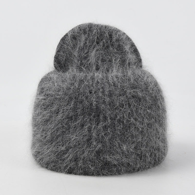 极速2021 new hfluffy winter beanies angora  rabbit fur knit