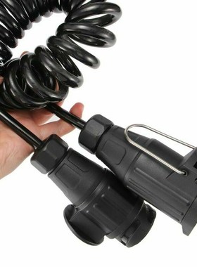 极速13Pin Trailer Plug Socket Extension CLable Spring Wire E