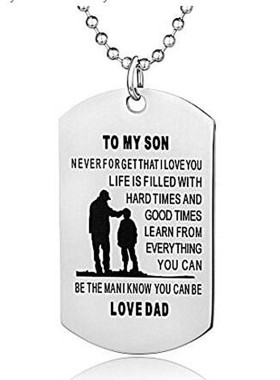 极速军牌项链狗牌diy刻字个性化的父母亲儿子生S日照片美军身份配