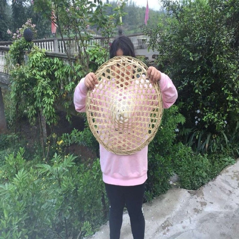 极速镂空斗笠帽子古风装饰四川竹编挂饰J幼儿园舞蹈演出道具纯手