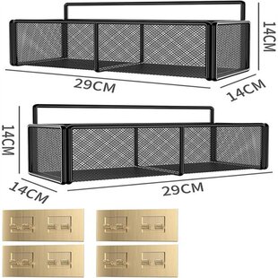 极速Shower Caddy Shelf Accessories Modern Matte Black YBathr