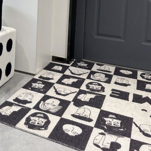 极速北欧ins风丝圈地垫2022免洗PVC脚垫进门入户耐脏X可裁剪家用