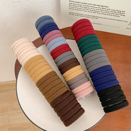 新品网红20根罐装发圈新款橡y皮筋女扎头毛巾加粗高弹发绳简约皮