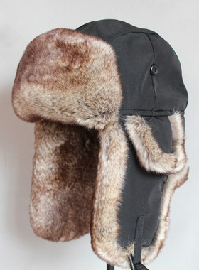 极速Winter gBomber Hat  For Men Faux Fur Russian Hat Ushanka