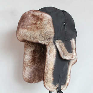 极速Winter gBomber Hat For Men Faux Fur Russian Hat Ushanka