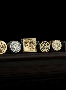 极速藏式黄铜印章大鹏鸟金刚摩尼宝吊坠可打开装R东西透明藏银平