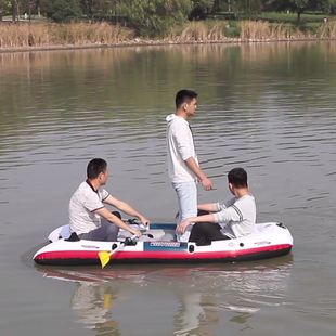 极速像皮b挺船加厚海上橡皮艇像皮挺船充气小船船单人皮划艇6人3