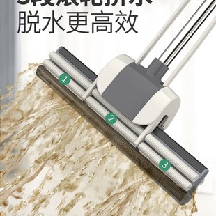 极速海绵拖把头2020新款 挤水免手洗吸水一N拖家用胶棉地拖布大号