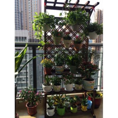 极速新款防腐木花l架木质置物架欧式阳台花园落地式酒店室外花架
