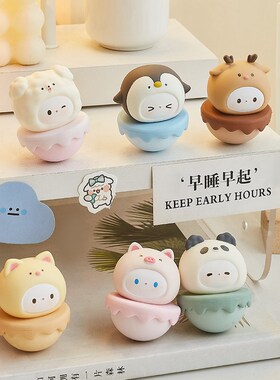 极速可爱萌宠不倒翁办公室桌面装饰摆件高颜值工位治X愈系控制情