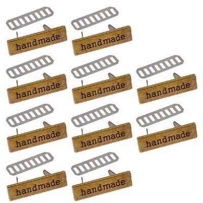 极速10pcs Metal Handmpade Labels Tags for Clothes Jeans Shoe
