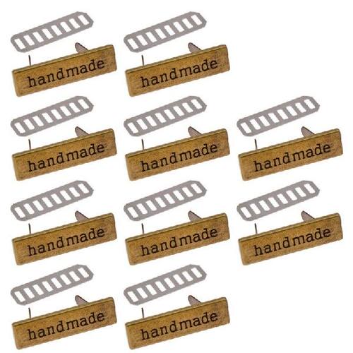 极速10pcs Metal Handmpade Labels Tags for Clothes Jeans Shoe