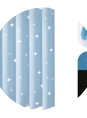 极速M bathrohom shower curtain water-repellent cloth set blo