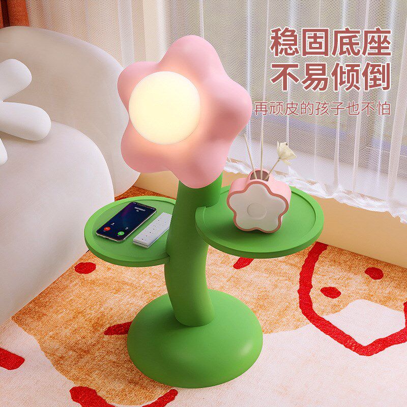 极速创意网红花朵落o地灯置物架一体客厅大型落地摆件现代简约卡