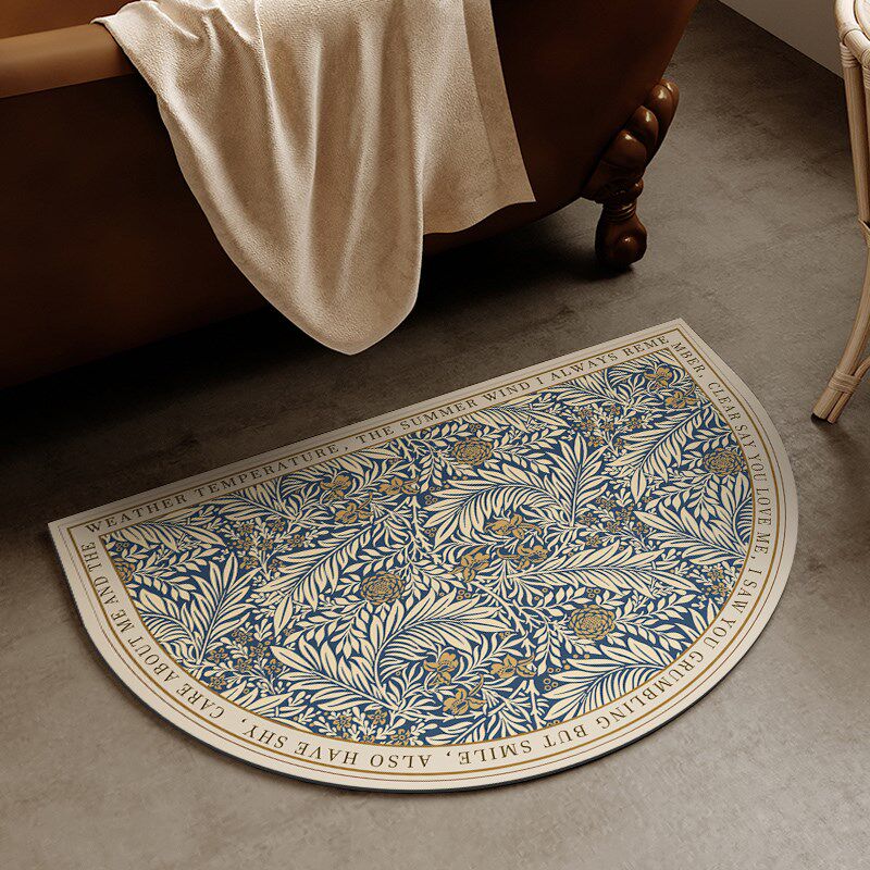 极速复古卫生间浴室门口吸水x地垫速干防滑防摔防水加厚硅藻泥弧