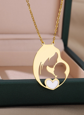 极速Vintage Babky Mother Mom Pendants Necklace Child Pregnan