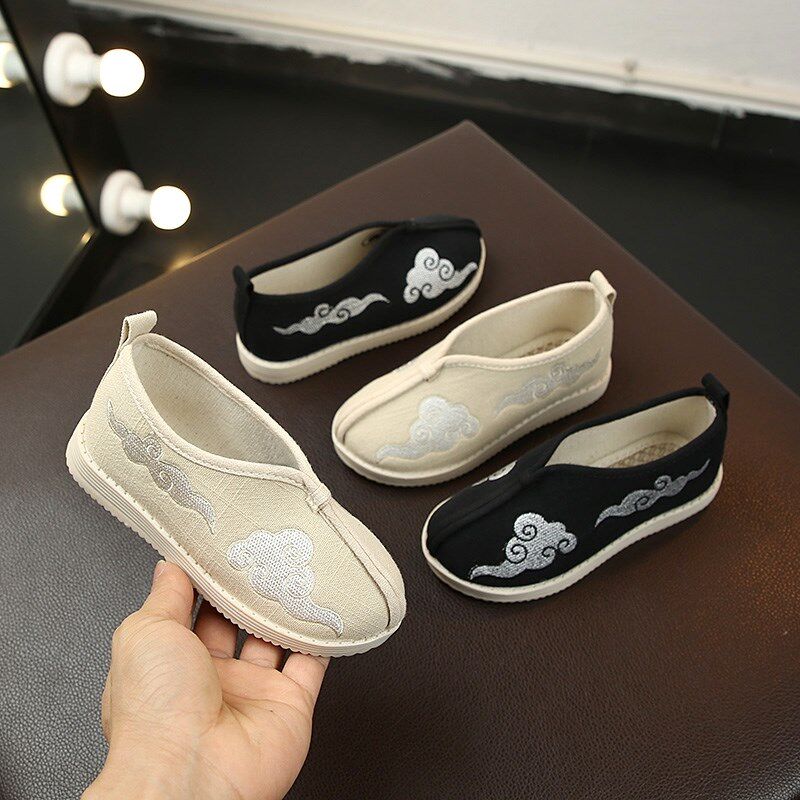 极速汉服靴子男童古装绣花鞋宝宝A中国风童鞋古风老北京布鞋国学