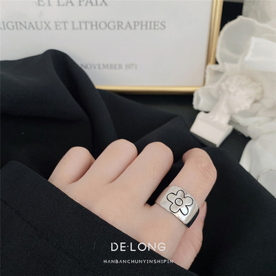 极速2021 New Korean Style Flower Rings for Women UPunk ndy V